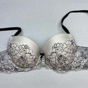 VS WHT/BLK Dream Angels Lined Demi, 34C,  *P1035